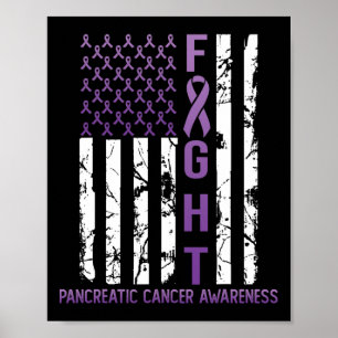 USA Purple Flag Month November Pancreatic Cancer A Poster