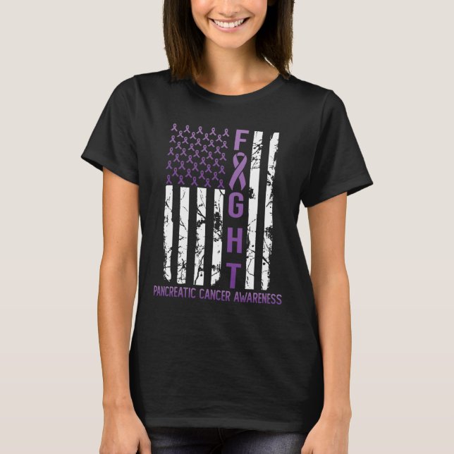 USA Purple Flag Month November Pancreatic Cancer A T-Shirt (Front)