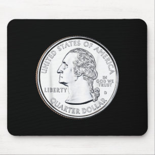 Usa Quarter Dollar 25 Cents Aamerica United States Mouse Pad