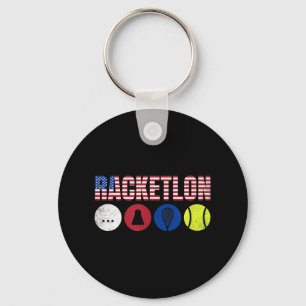 Usa Racketlon - Table Tennis Badminton Squash Tenn Key Ring