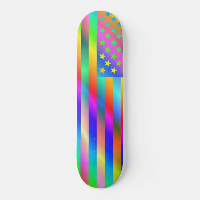 USA Rainbow Flag Skateboard (Front)