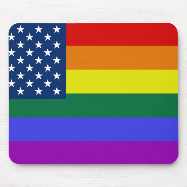 USA Rainbow Pride Mouse Pad (Front)