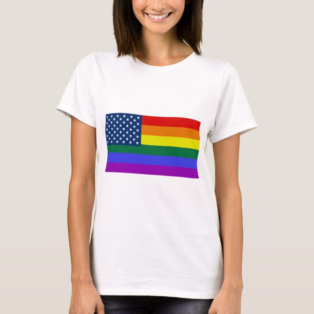 USA Rainbow Pride T-Shirt (Front)