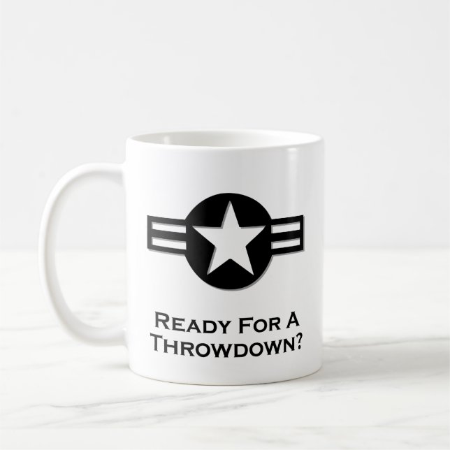 USA Ready For A Throwdown black Coffee Mug (Left)