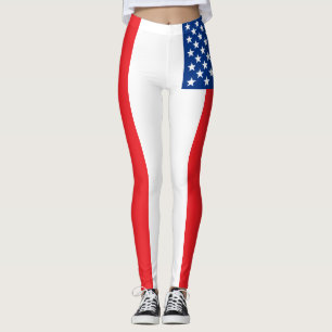 USA Red and Blue Flag Leggings