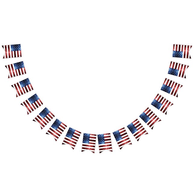 USA red blue sparkles glitters Bunting (All)