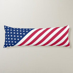 USA Red Blue White Stars Stripes Flag Patriotic Body Cushion
