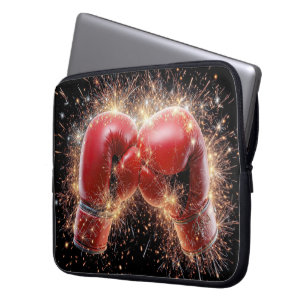 USA Red Boxing Gloves In Fireworks Laptop Sleeve