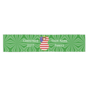 USA Red Hair Angel Christmas Flag Personalised  Short Table Runner