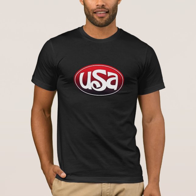USA Red White and Black T-Shirt (Front)