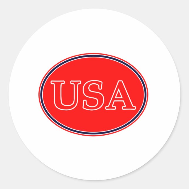 USA Red White and Blue 3 The MUSEUM Zazzle Gifts Classic Round Sticker (Front)