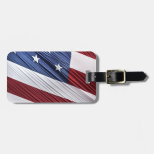 USA Red, White and Blue American Patriotic Flag Luggage Tag