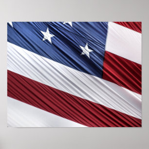 USA Red, White and Blue American Patriotic Flag Poster