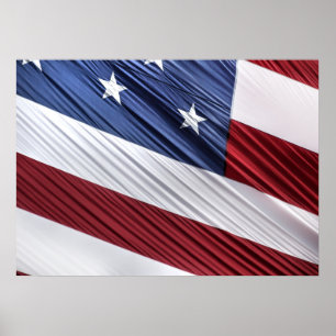 USA Red, White and Blue American Patriotic Flag Poster