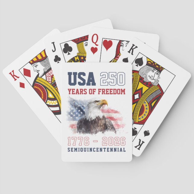 USA Red White and Blue America's 250th Anniversary Playing Cards (Back)