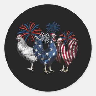 Usa Red White And Blue Retro 4th Of July American  Classic Round Sticker