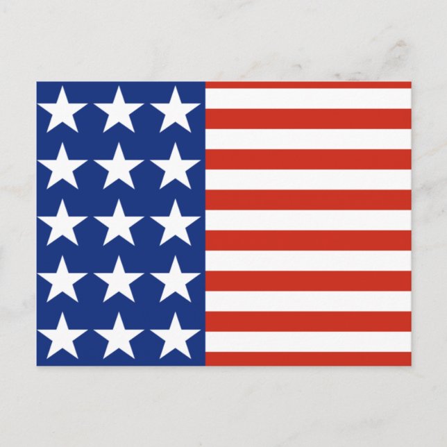 USA Red White and Blue Stars Flag Postcard (Front)