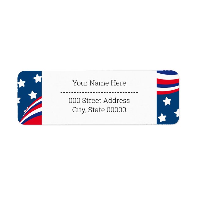 USA Red White & Blue Patriotic Return Address (Front)