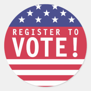 USA Register to Vote Classic Round Sticker