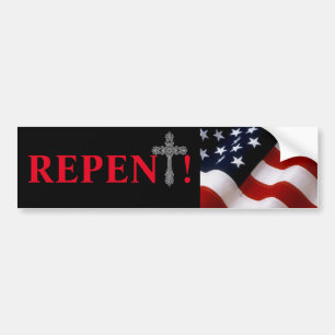 USA REPENT BUMPER STICKER