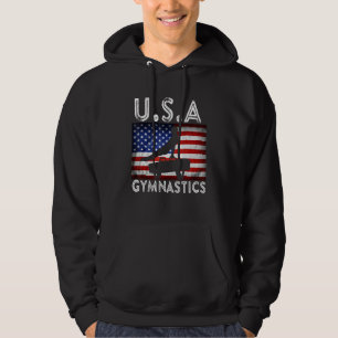 Usa Retro Gymnastics Team Vintage Support Usa Men  Hoodie