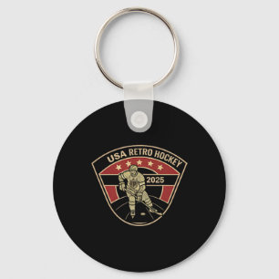 Usa Retro Hockey 2025 Shows Clic American Pion Key Ring