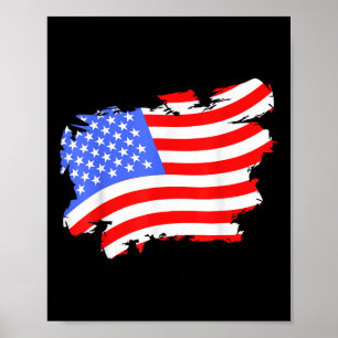 Usa Retro Vintage Distressed Flag For Patriotic Poster