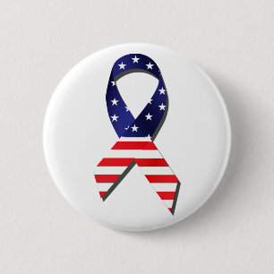 USA Ribbon 6 Cm Round Badge