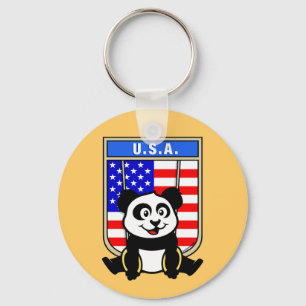 USA Rings Panda Key Ring