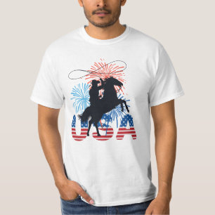 USA Rodeo Roping Cowboy T-Shirt