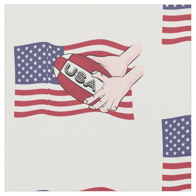 USA Rugby Team Supporters Flag With Ball Fabric (Close Up)