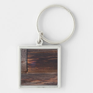 USA, Salmon, Idaho, Log Cabin Key Ring