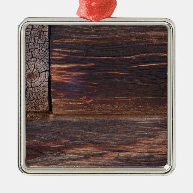 USA, Salmon, Idaho, Log Cabin Metal Tree Decoration (Front)