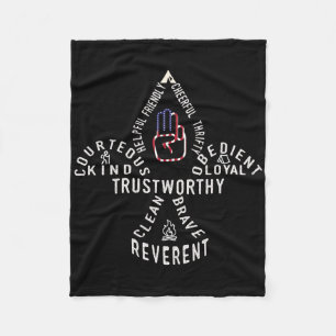 Usa Scouting American Flag Scouting Law  Fleece Blanket
