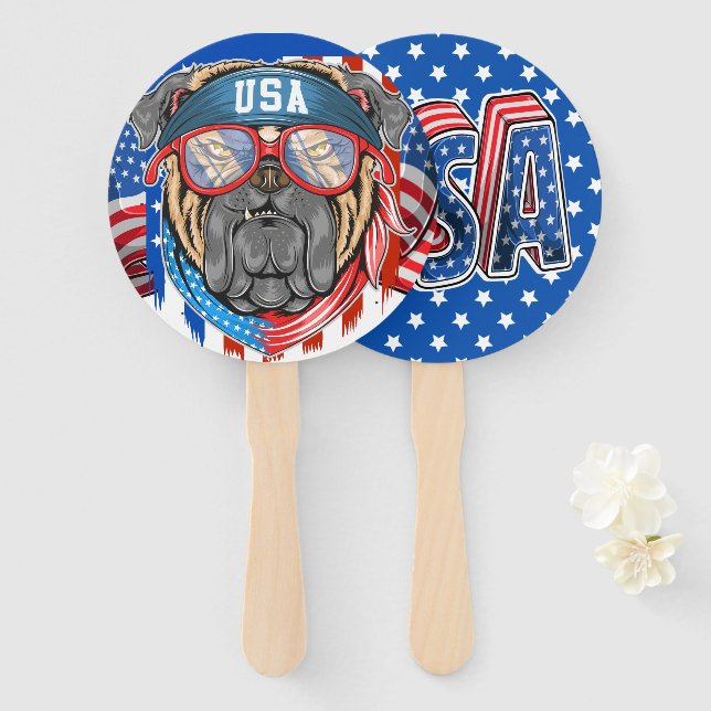 USA - SEE BACK -   HAND FAN (Front and Back)