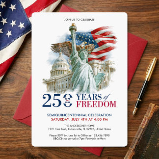 USA Semiquincentennial 250 Years America's Freedom Invitation