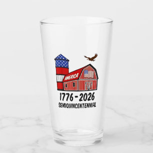 USA Semiquincentennial 250th Anniversary 1776–2026 Glass