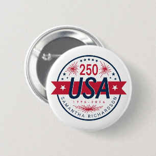 USA Semiquincentennial America's 250th Anniversary 6 Cm Round Badge