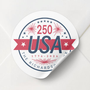 USA Semiquincentennial America's 250th Anniversary Classic Round Sticker
