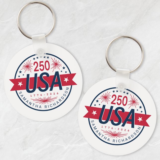 USA Semiquincentennial America's 250th Anniversary Key Ring (USA Semiquincentennial America's 250th Anniversary Keychain)