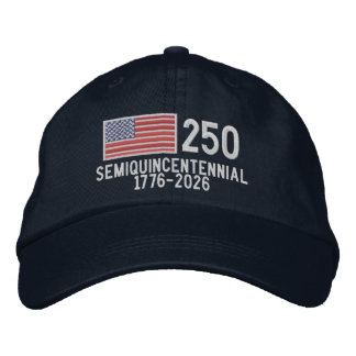 USA Semiquincentennial with American Flag  Embroidered Hat