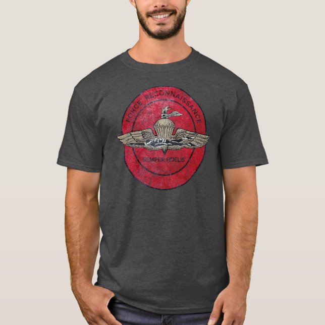 USA Semper Fidelis Vintage Emblem T-Shirt (Front)