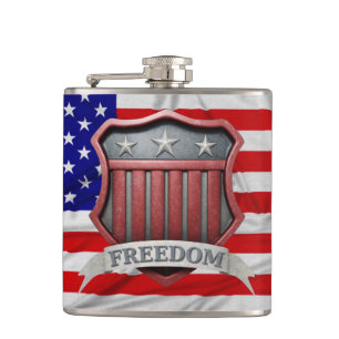 USA Shield Hip Flask