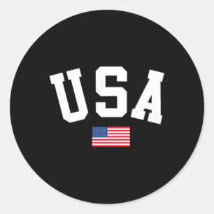 Usa Shirt Men Women Kids American Flag Patriotic 4 Classic Round Sticker