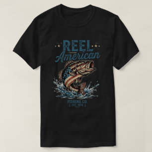 USA Shirt: Reel American Fishing usa Flag Bass T-Shirt