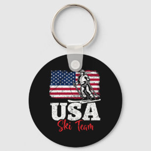 Usa Ski Team America Skiing Winter Sports Us Skiin Key Ring