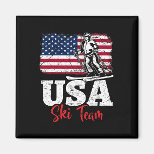 Usa Ski Team America Skiing Winter Sports Us Skiin Magnet