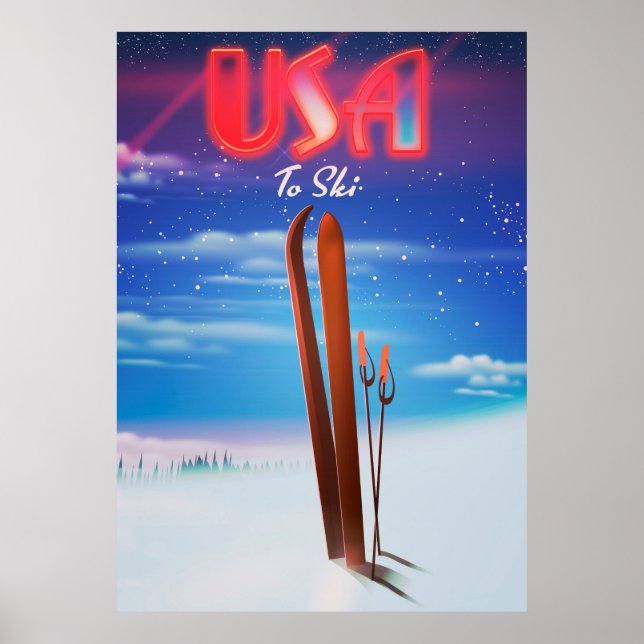 usa ski travel poster (Front)