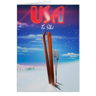 usa ski travel poster