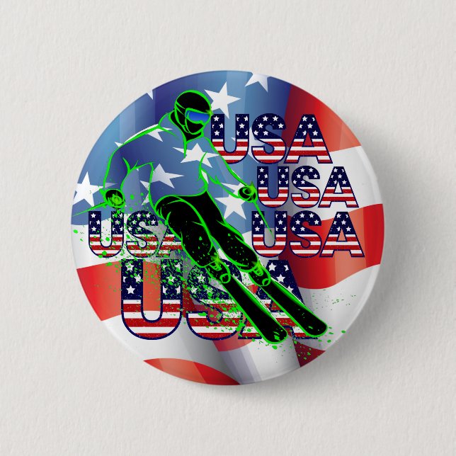 USA SKIING BUTTON (Front)